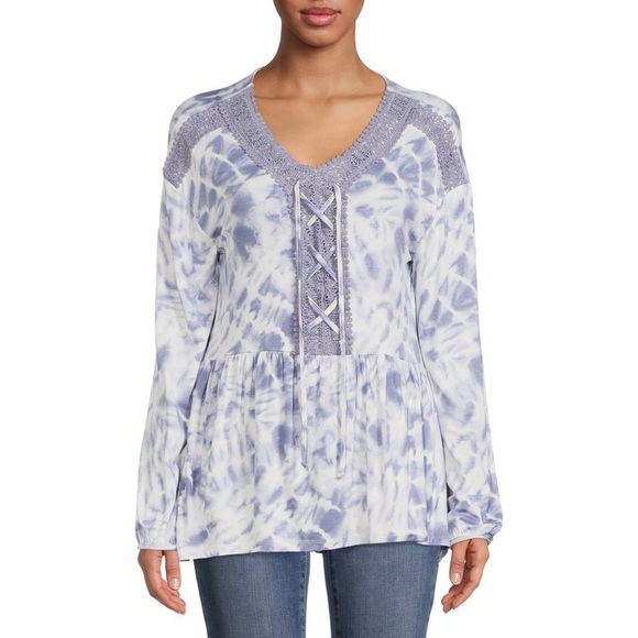 French Laundry Vintage tie dye crochet top - Picture 1 of 9